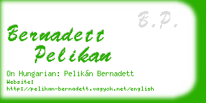 bernadett pelikan business card